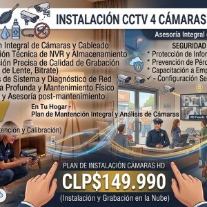 Instalación CCTV 4 cámaras HD