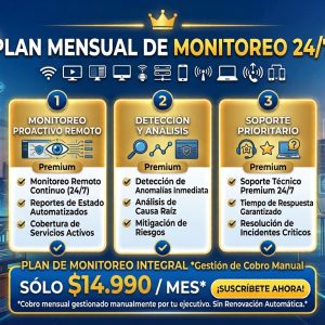 Plan mensual de monitoreo 24/7